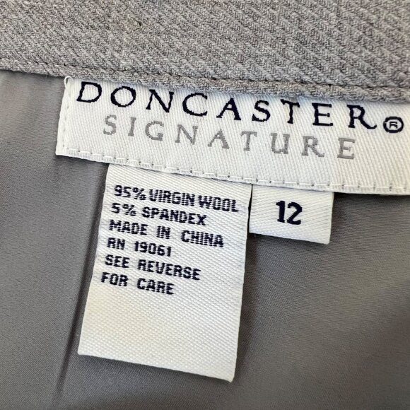 Doncaster Signature Womens Gray Pencil Skirt Virgin Wool Stretch size 12 - Picture 9 of 12